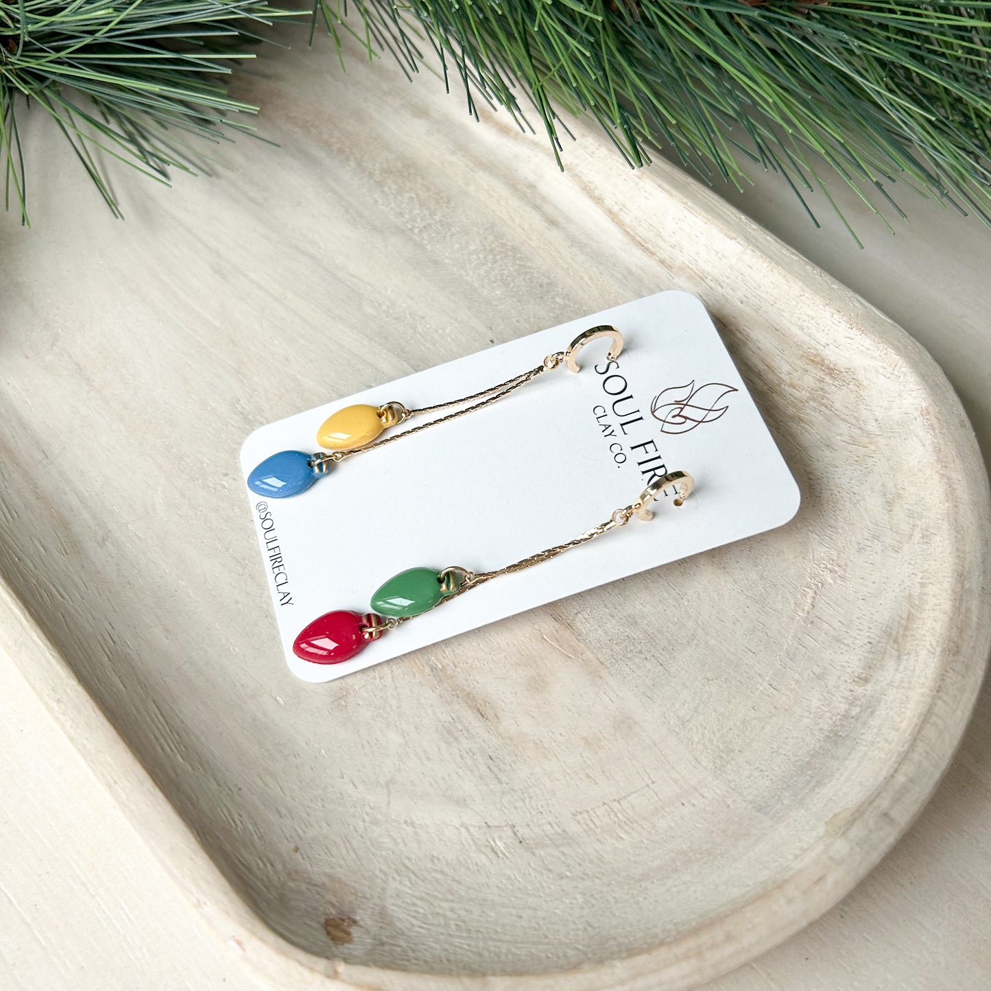 Vintage Christmas lights - Christmas Statement Earrings