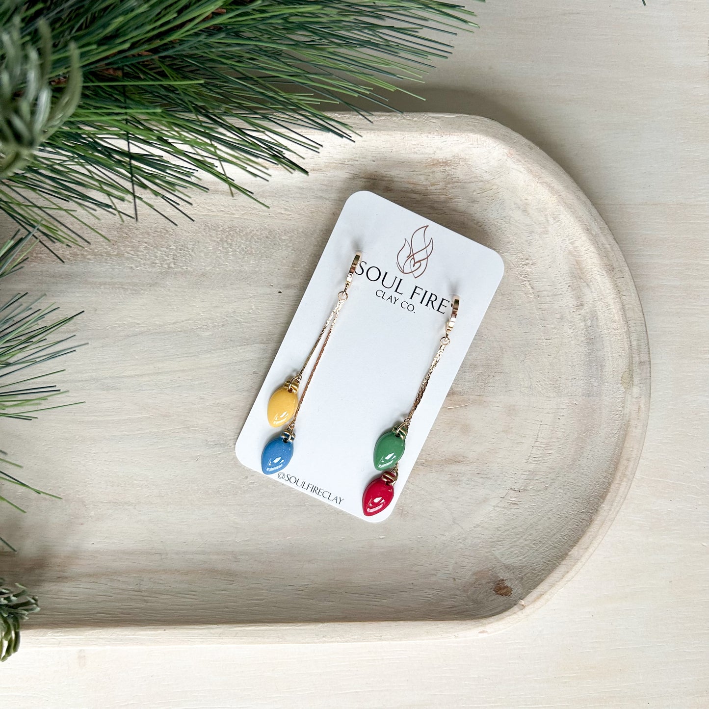 Vintage Christmas lights - Christmas Statement Earrings