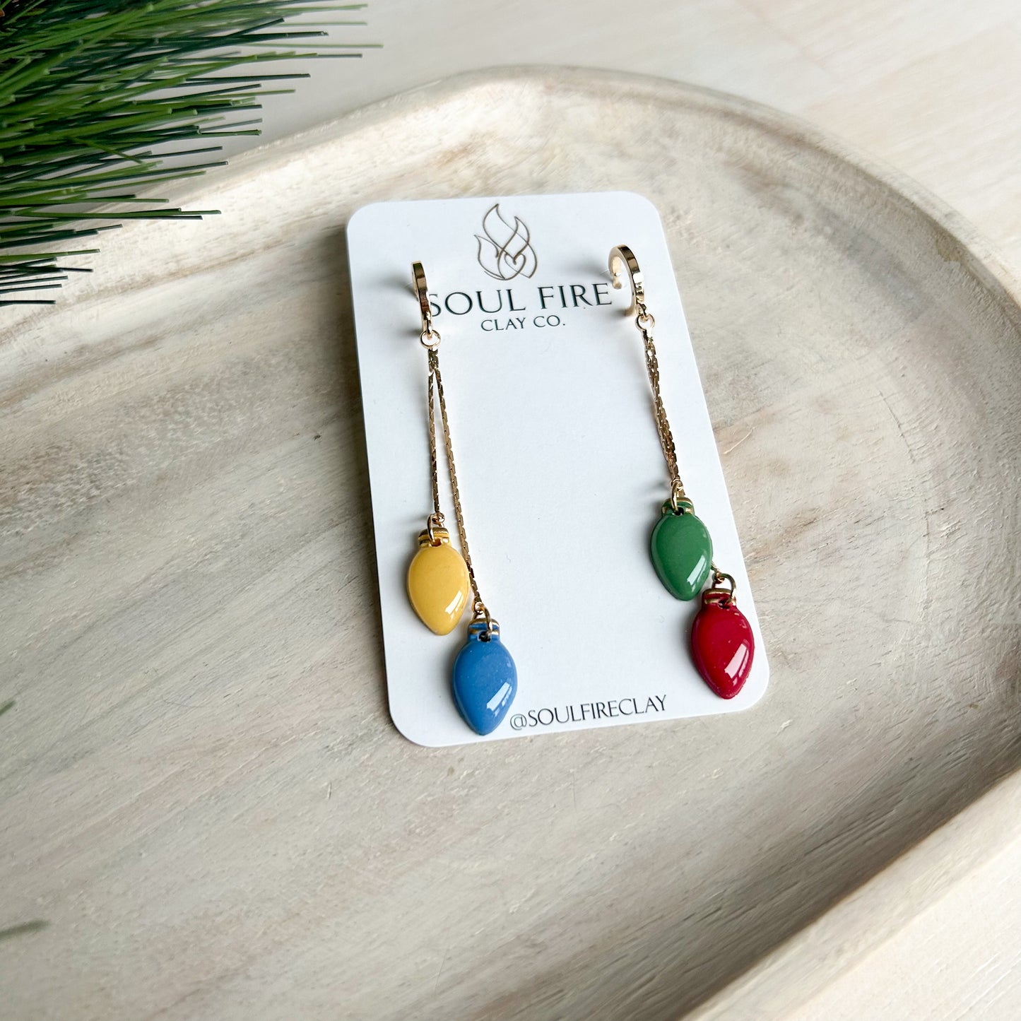 Vintage Christmas lights - Christmas Statement Earrings