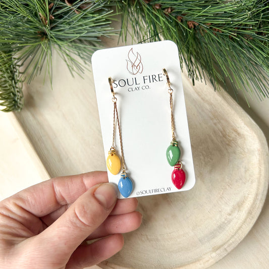Vintage Christmas lights - Christmas Statement Earrings