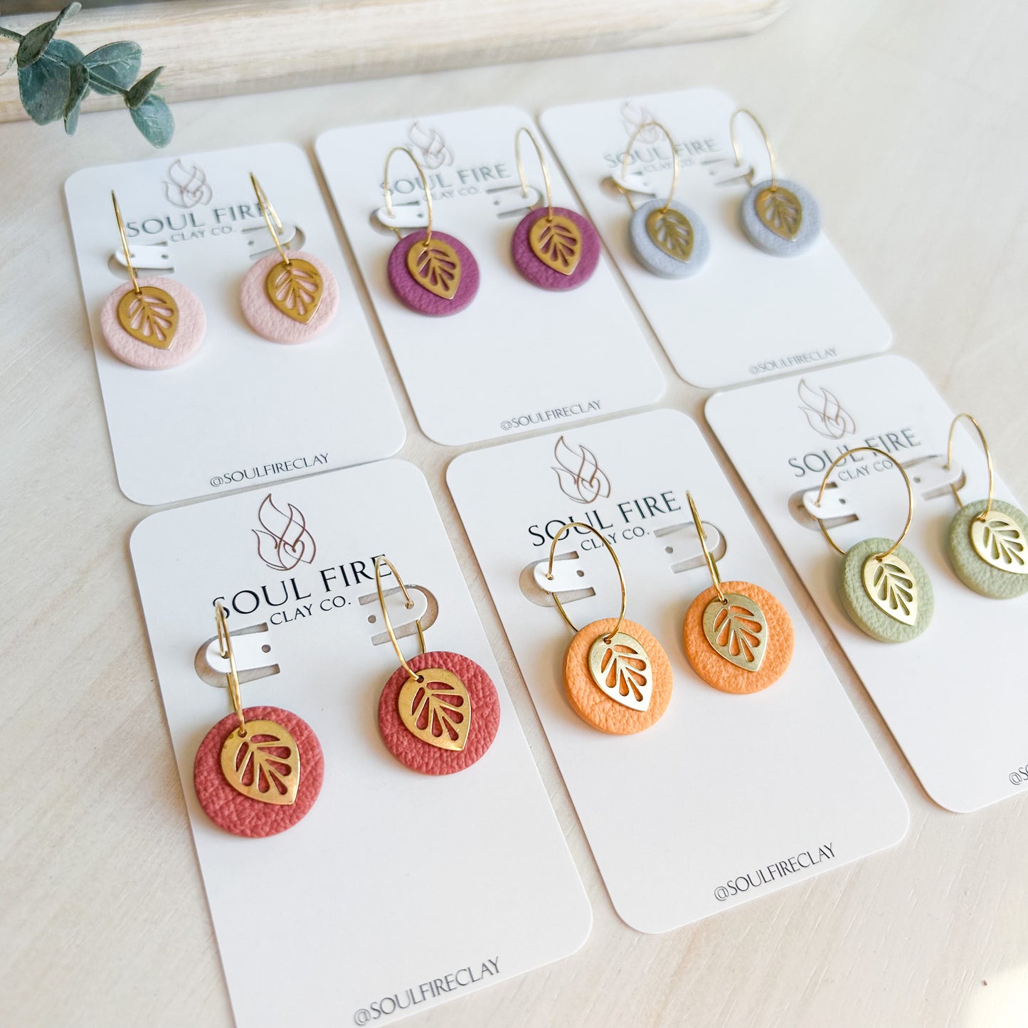 Leather Texture Leaf Drop- Fall Statement Earrings