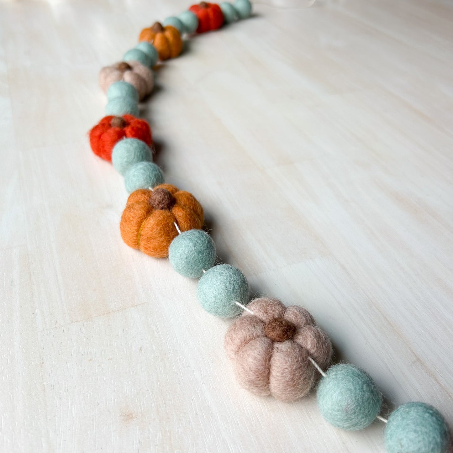 Rustic Mint Pumpkin Harvest - Fall Halloween Felt Garland