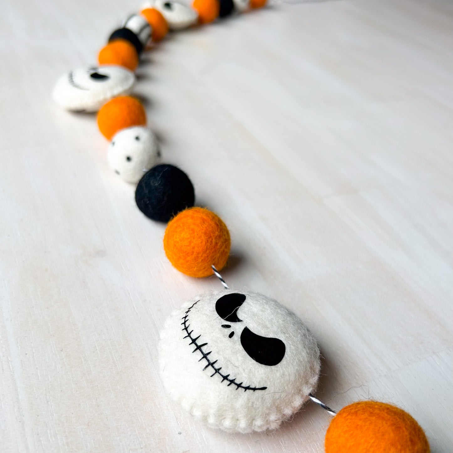 Jack Skellington - Orange & Black - Halloween Felt Garland