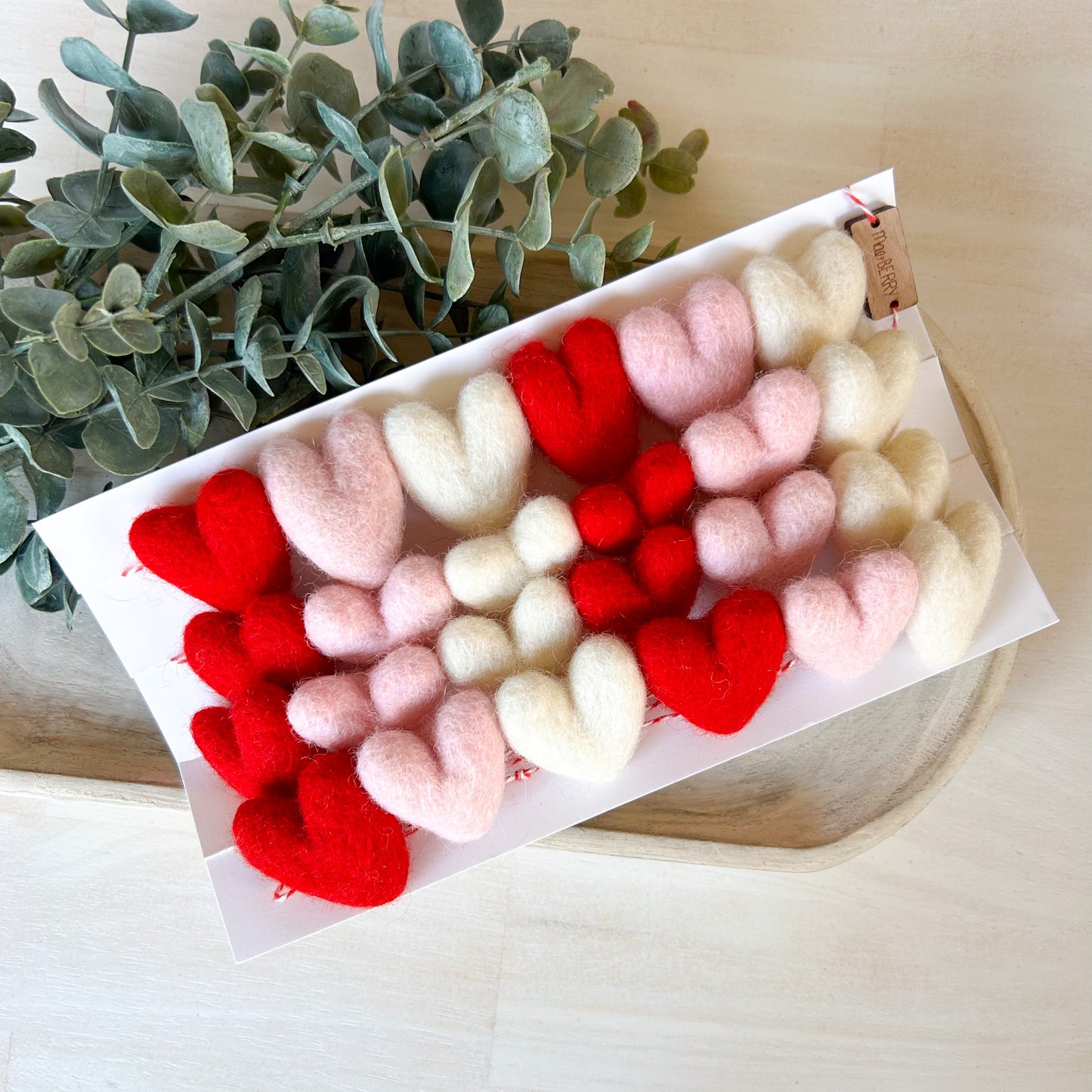 Pink, White & Red Hearts Garland
