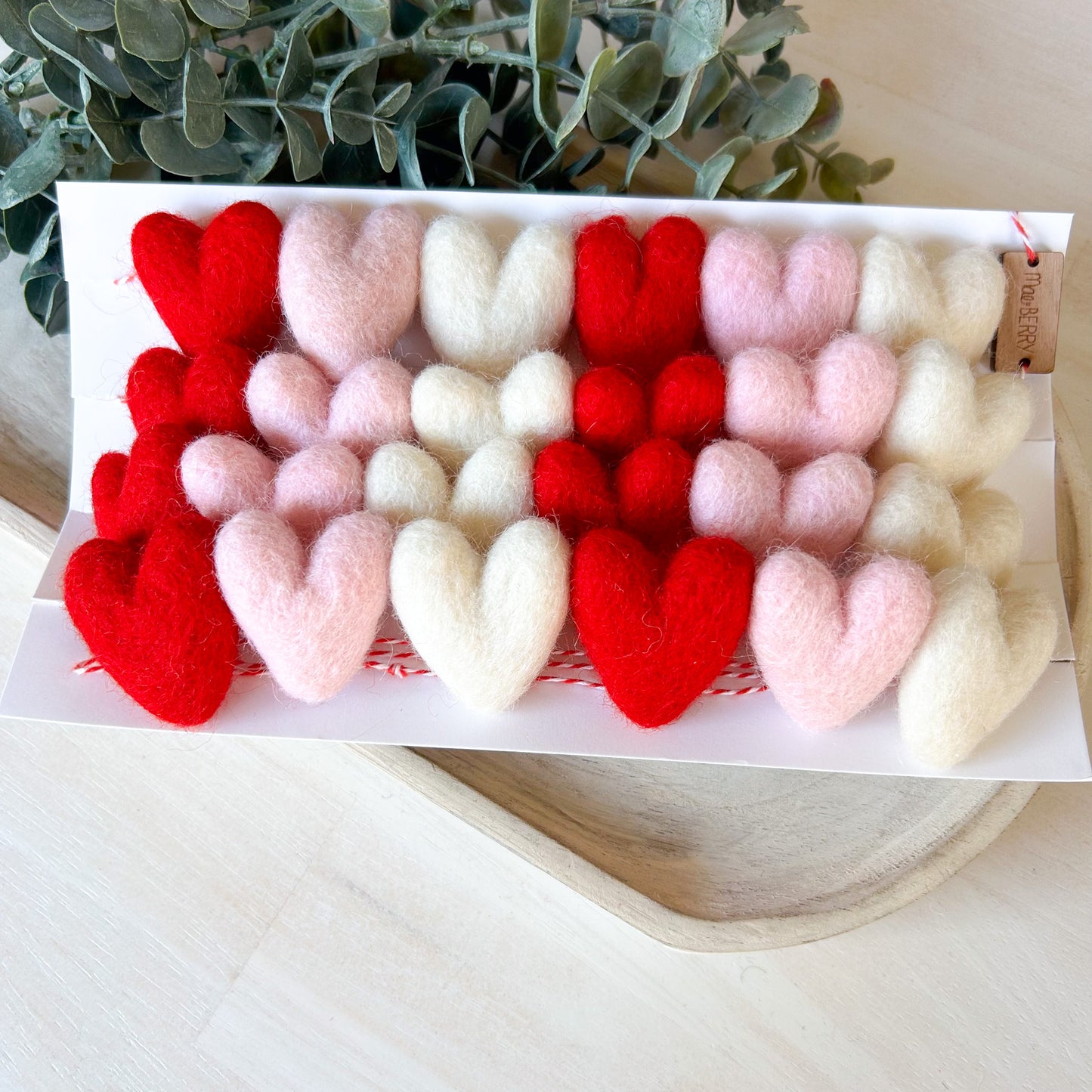 Pink, White & Red Hearts Garland