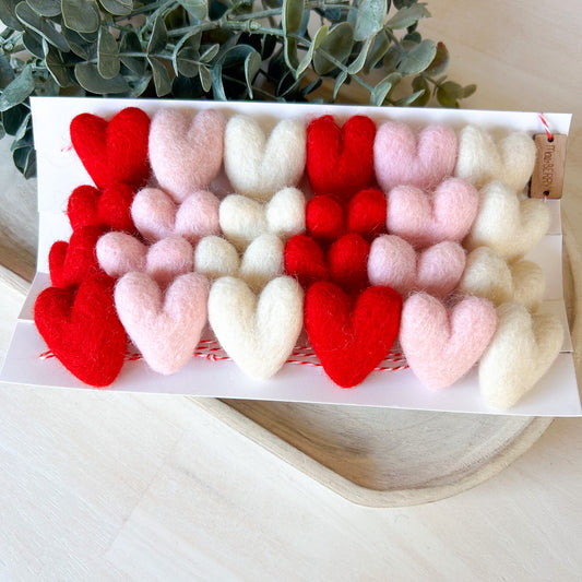 Pink, White & Red Hearts Garland