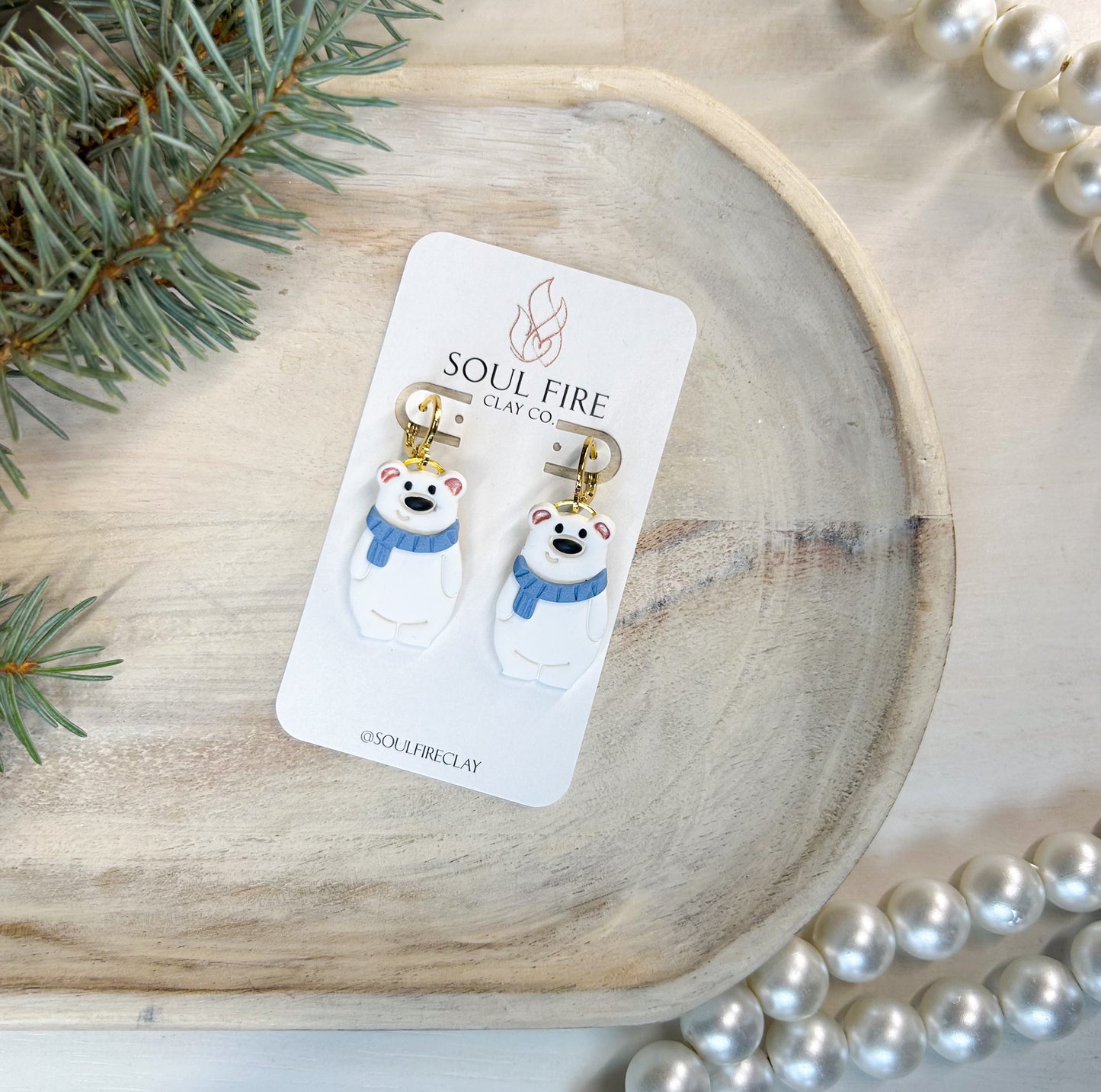 Polar Bear - Winter - Christmas Statement Earrings