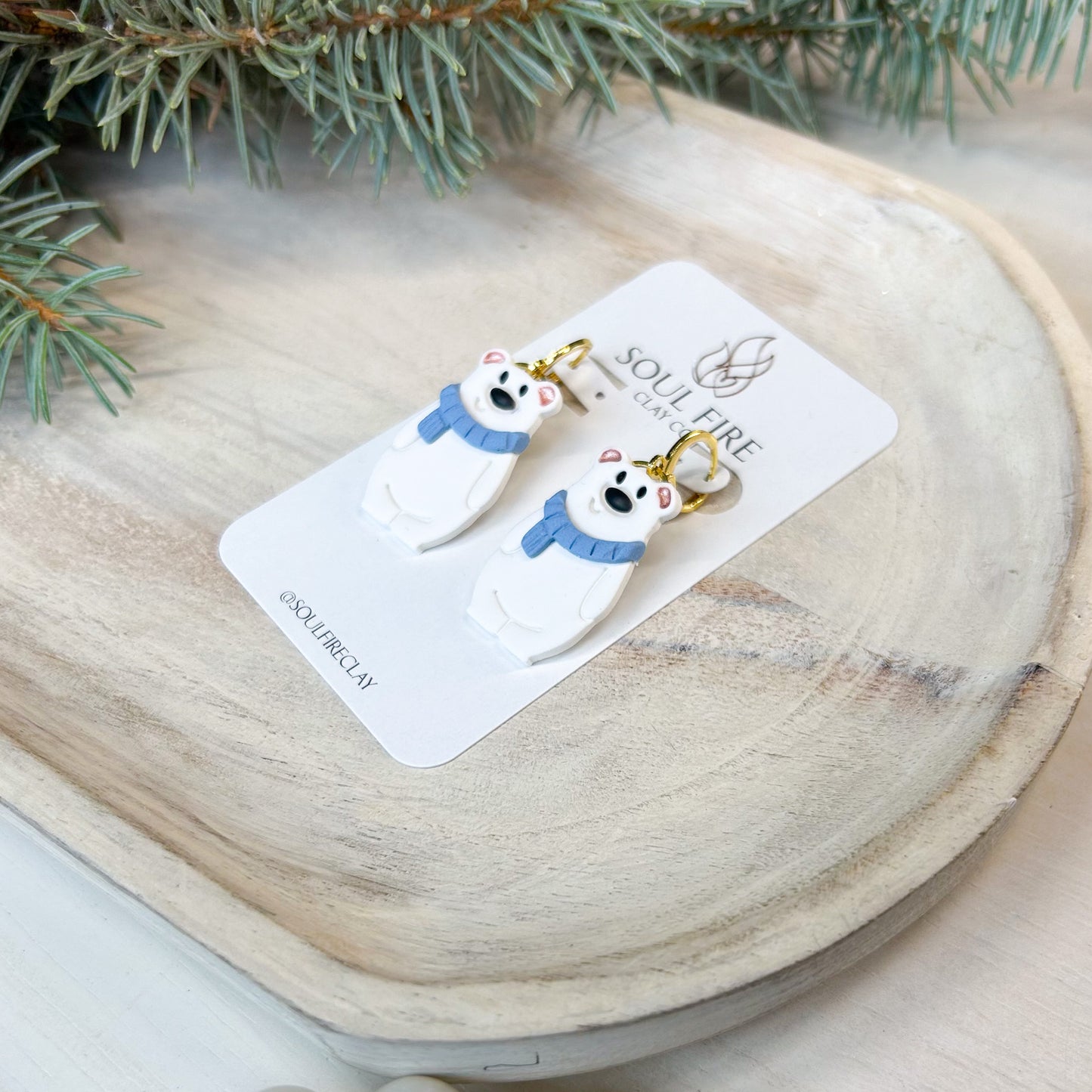 Polar Bear - Winter - Christmas Statement Earrings
