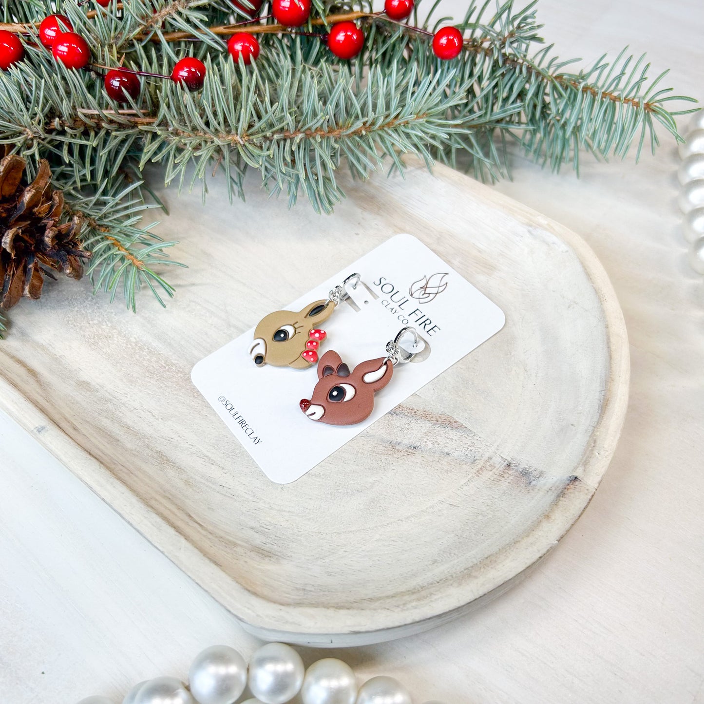 Rudolph & Clarice - Christmas Statement Earrings