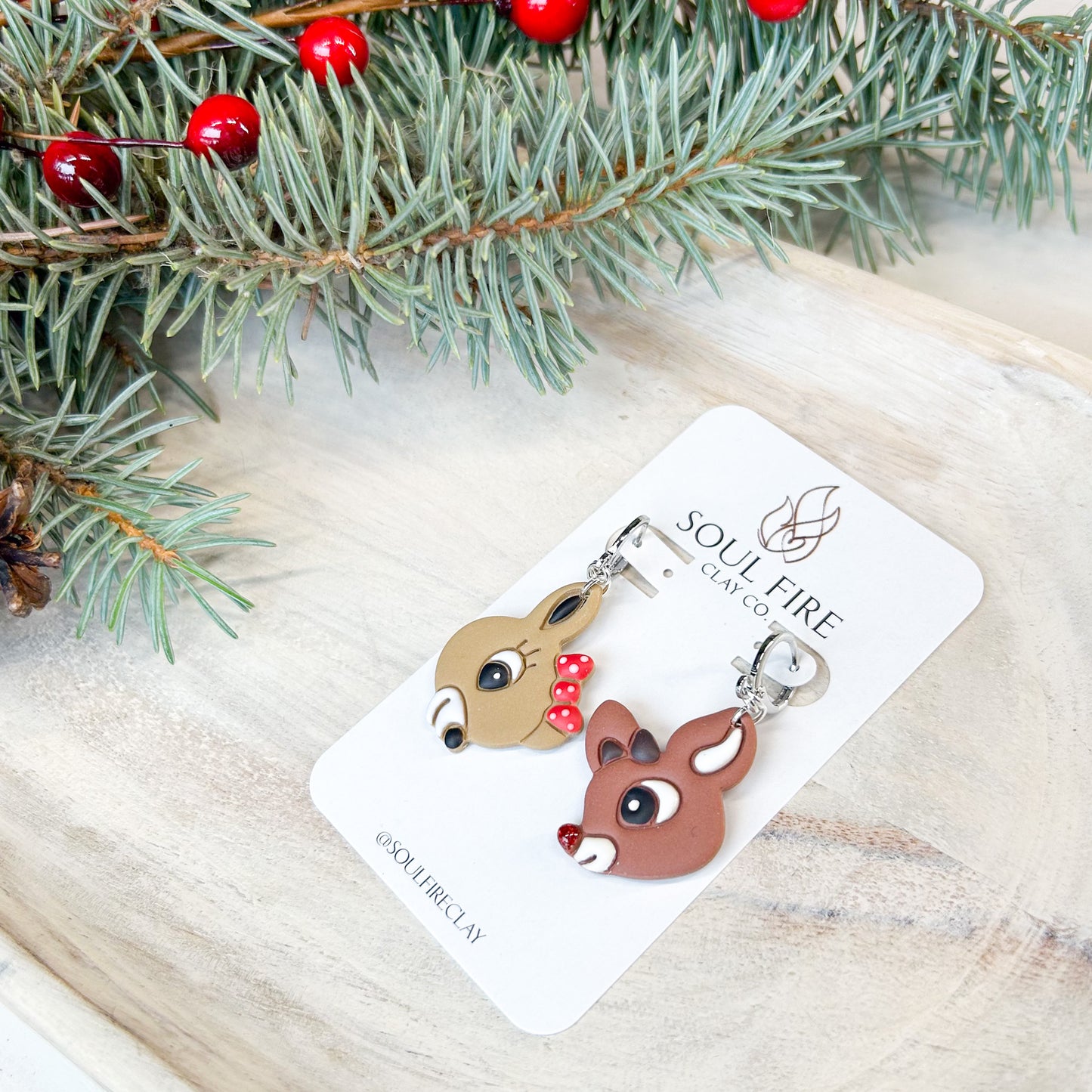 Rudolph & Clarice - Christmas Statement Earrings