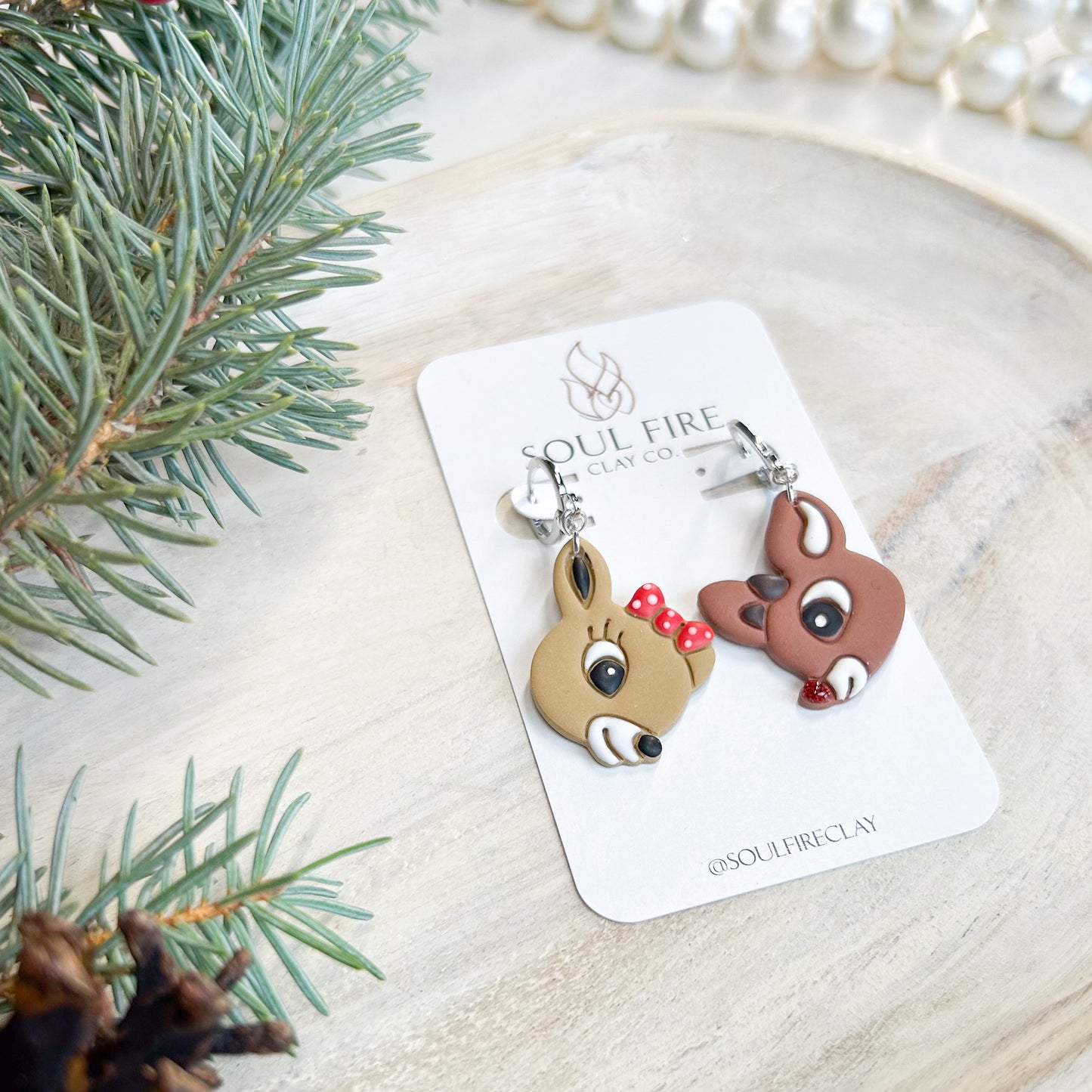Rudolph & Clarice - Christmas Statement Earrings