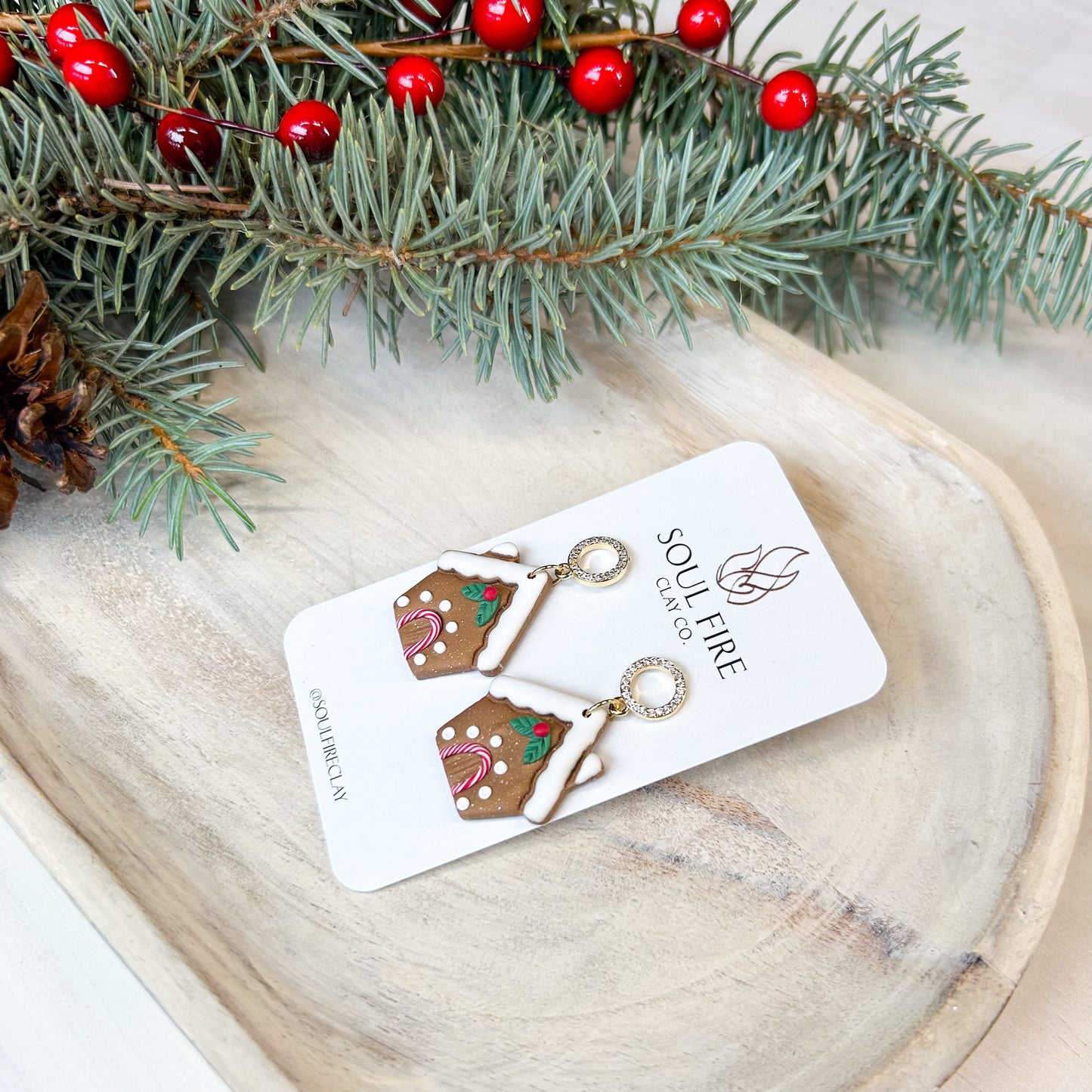 Gingerbread House - Christmas Statement Earrings