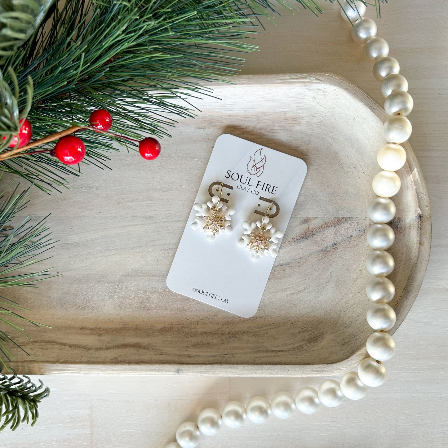 Snowflake Bling - Christmas Statement Earrings