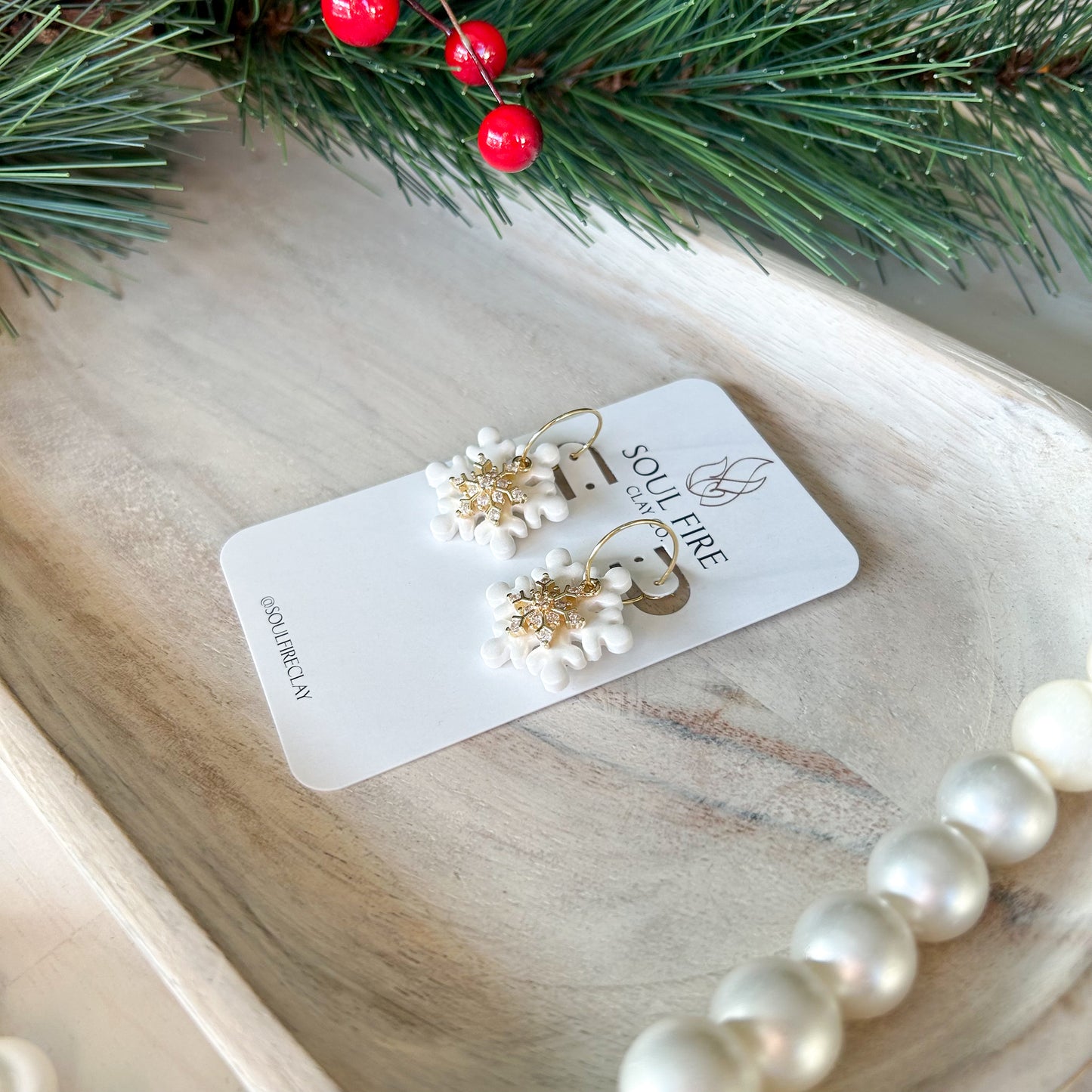 Snowflake Bling - Christmas Statement Earrings