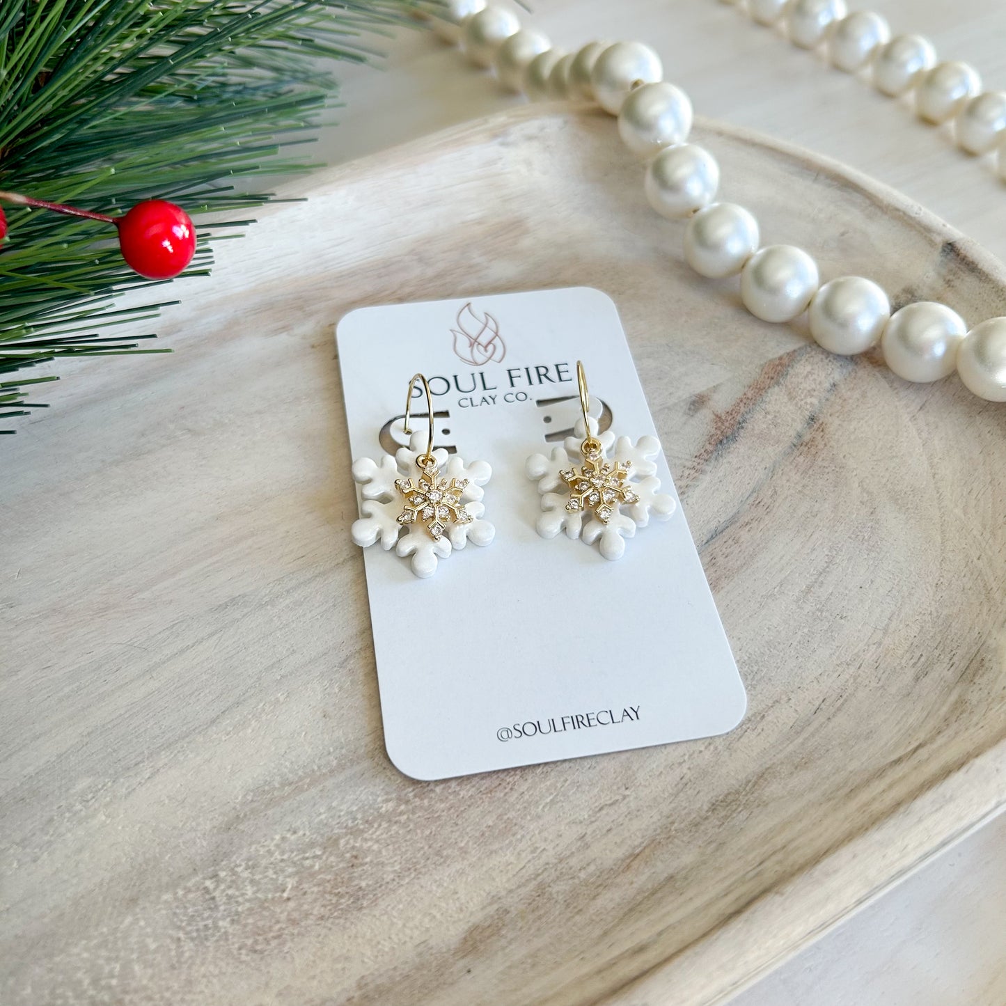 Snowflake Bling - Christmas Statement Earrings