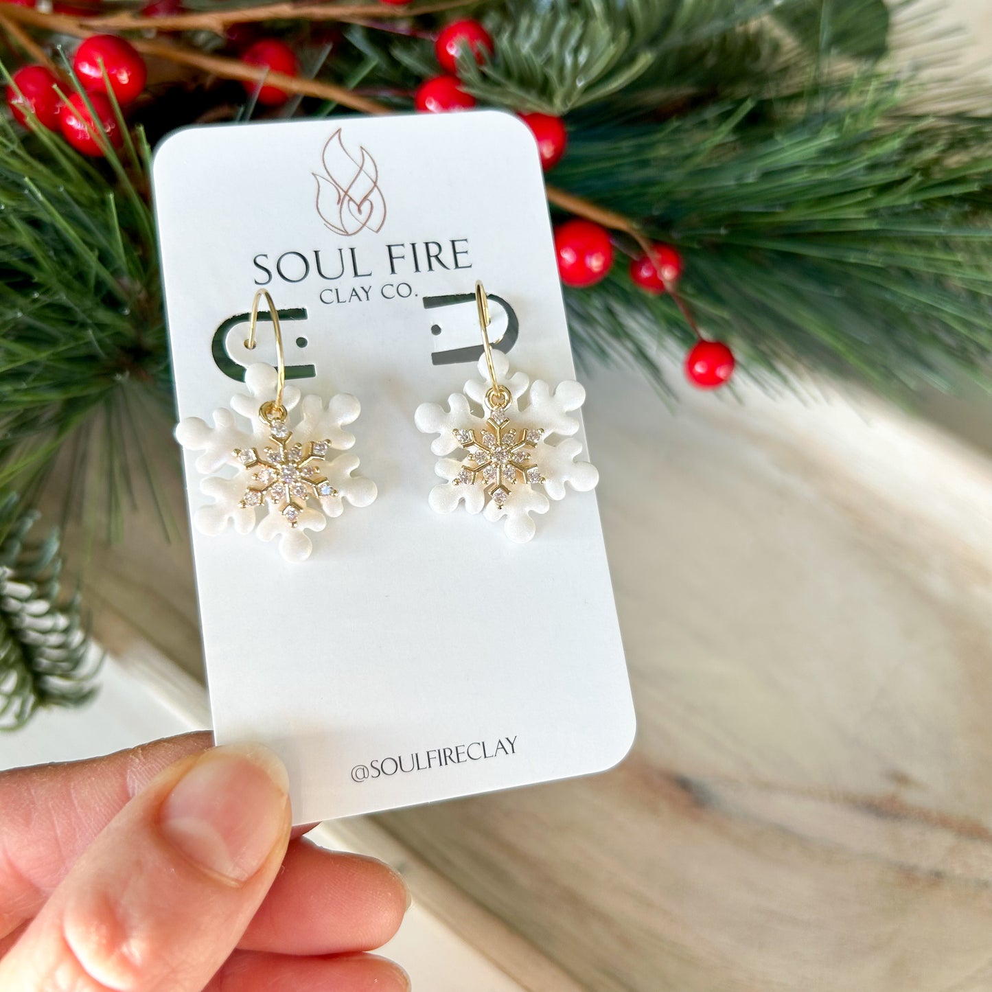 Snowflake Bling - Christmas Statement Earrings