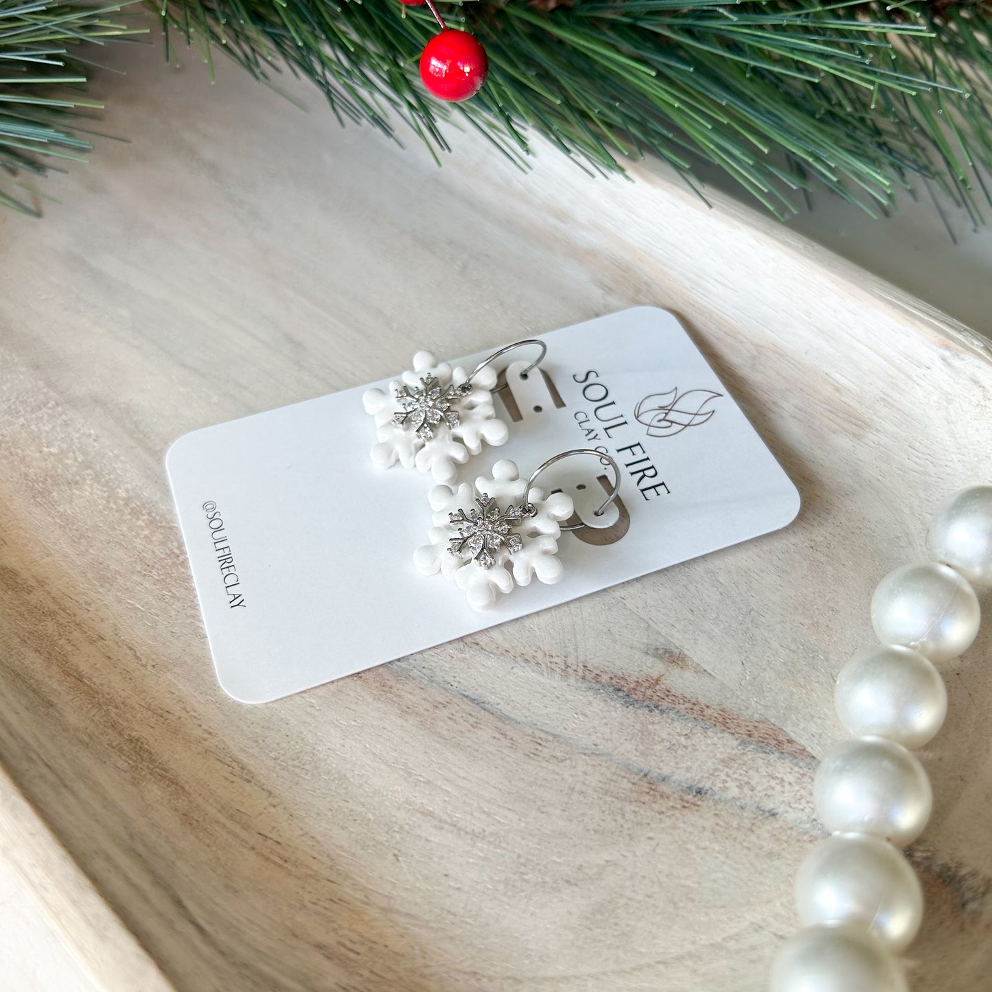 Snowflake Bling - Christmas Statement Earrings