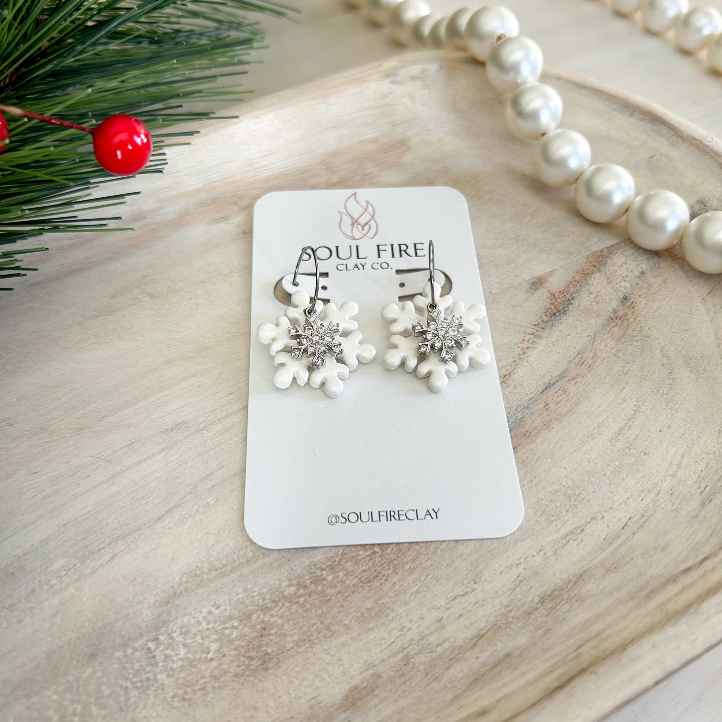 Snowflake Bling - Christmas Statement Earrings