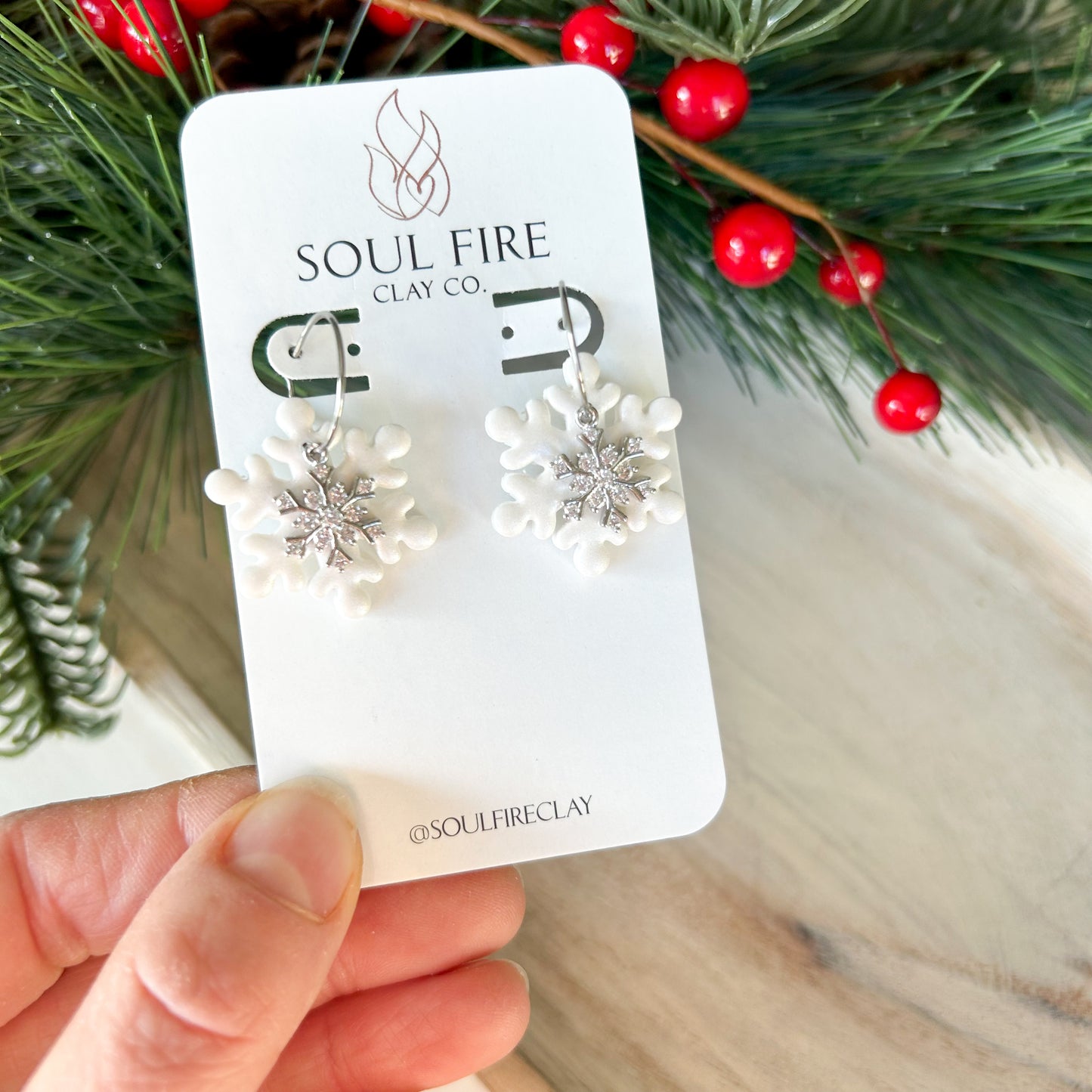 Snowflake Bling - Christmas Statement Earrings