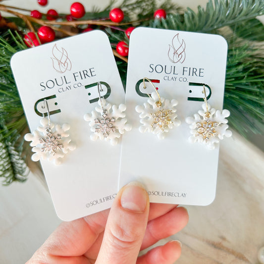 Snowflake Bling - Christmas Statement Earrings