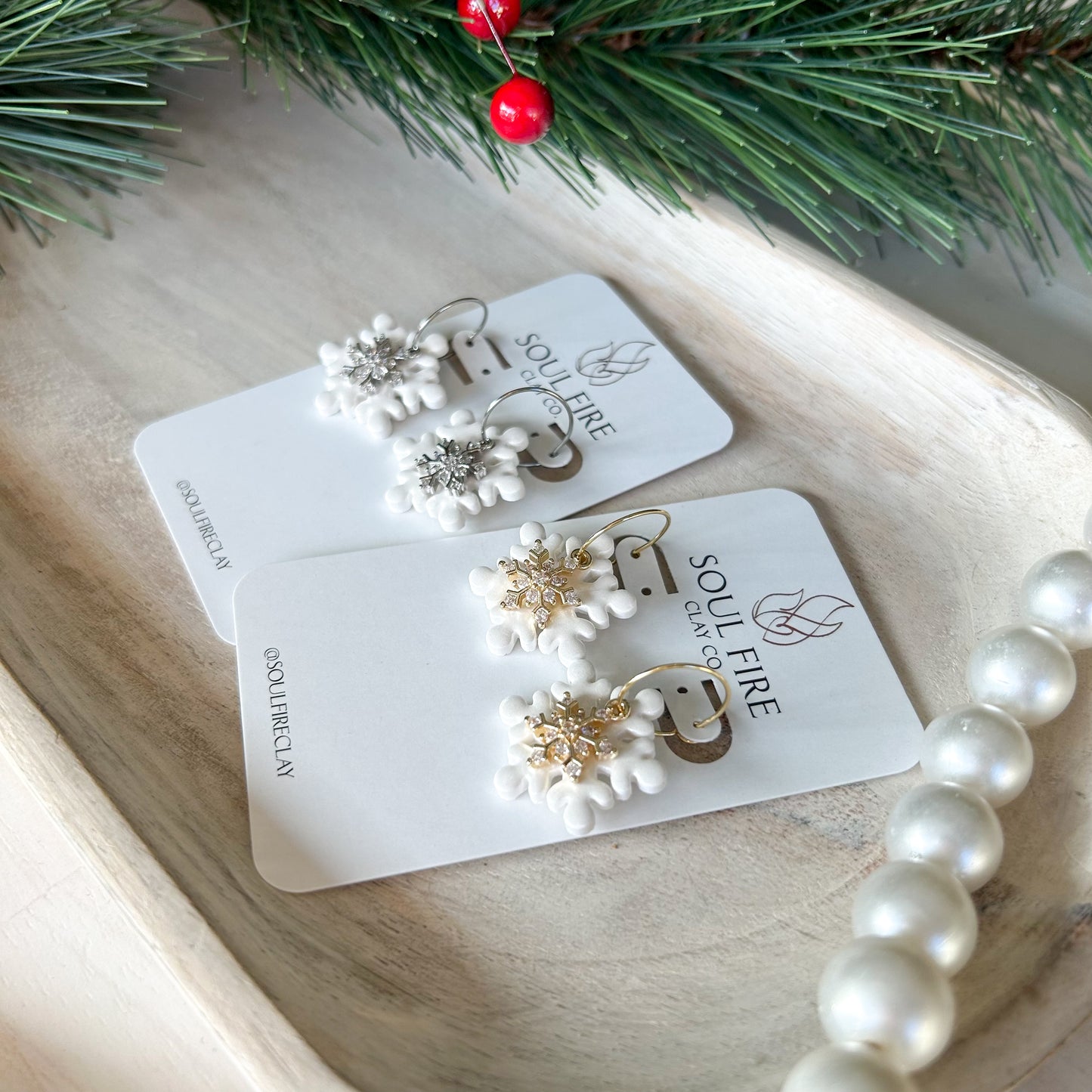 Snowflake Bling - Christmas Statement Earrings