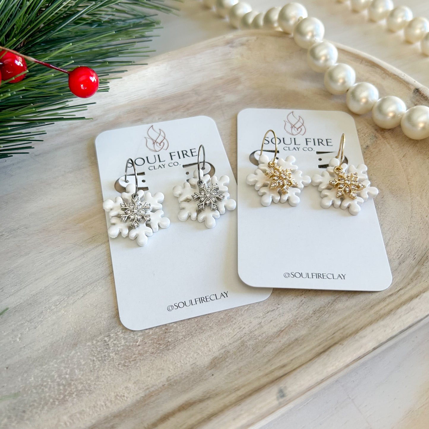 Snowflake Bling - Christmas Statement Earrings