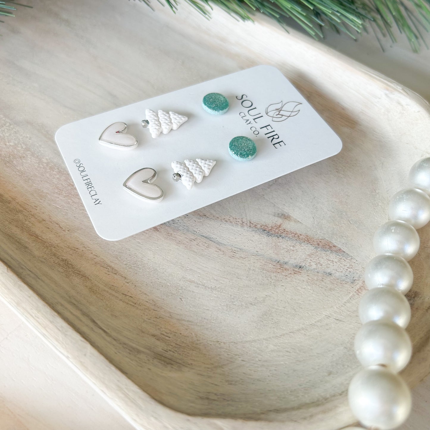 Winter Wonderland Stud Set - Christmas Statement Earrings