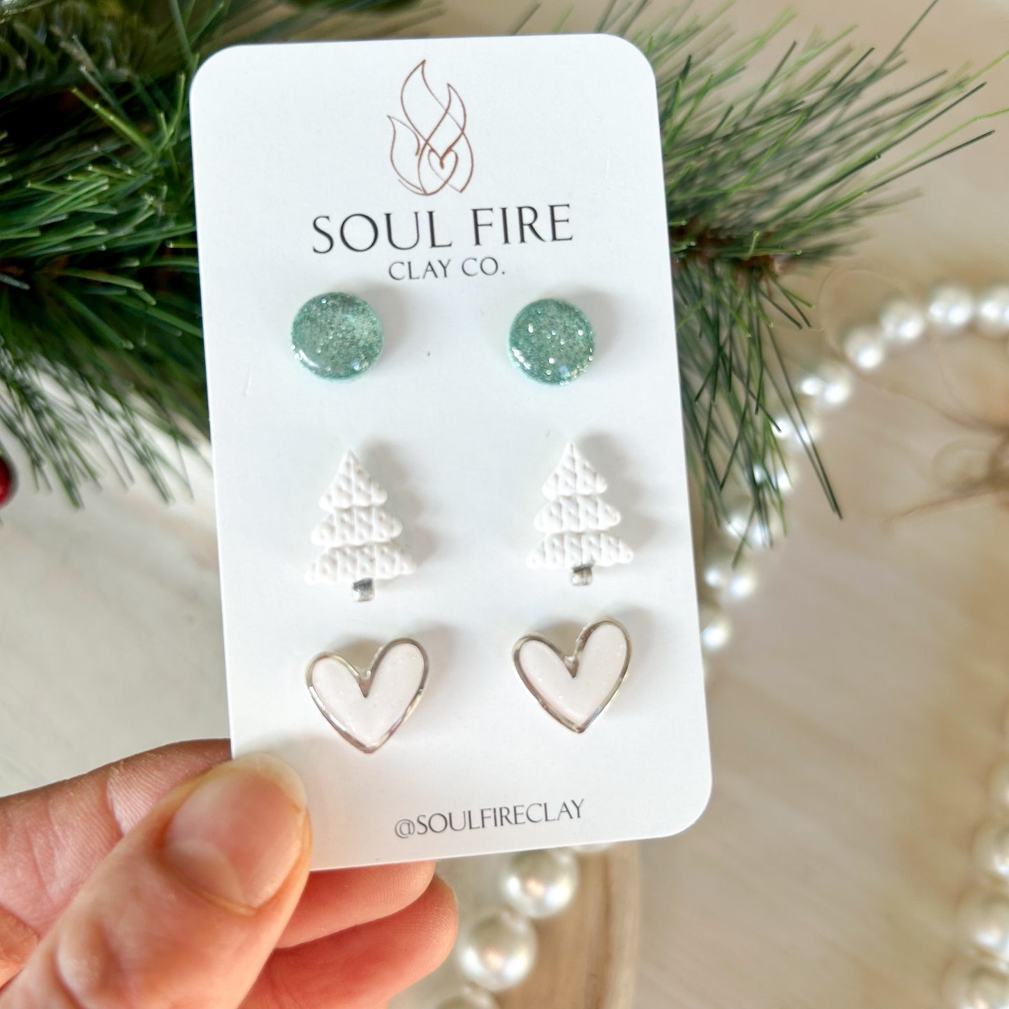 Winter Wonderland Stud Set - Christmas Statement Earrings