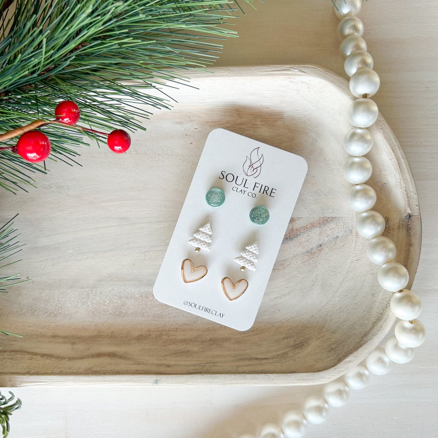 Winter Wonderland Stud Set - Christmas Statement Earrings