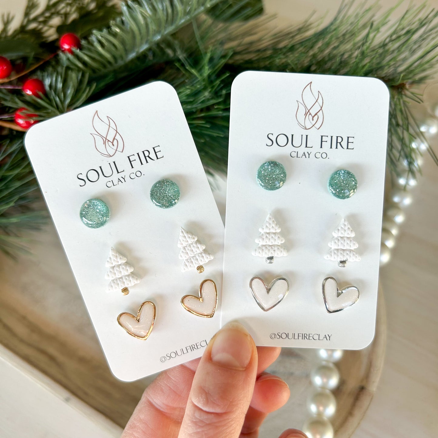 Winter Wonderland Stud Set - Christmas Statement Earrings