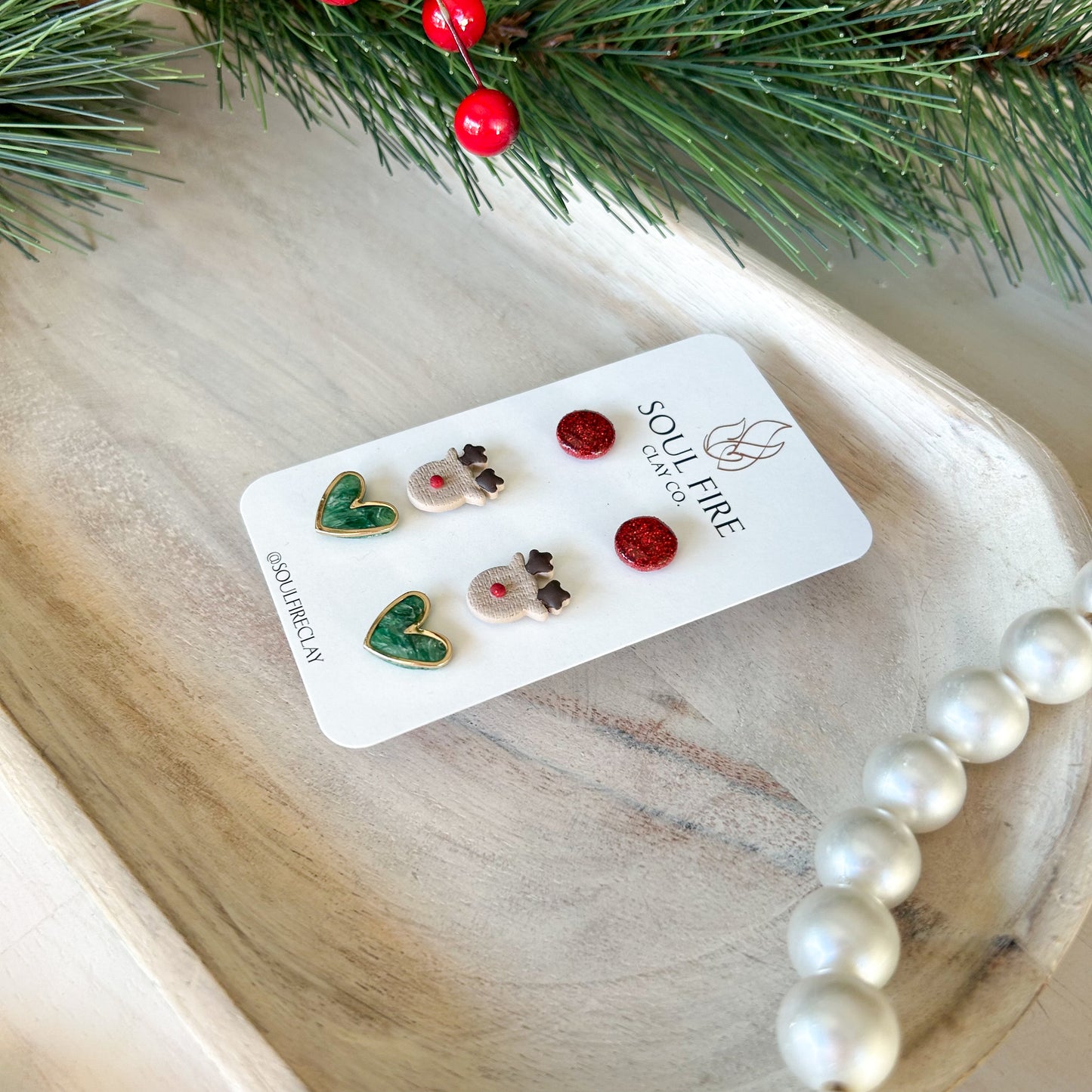 Rudolph Stud Set - Christmas Statement Earrings