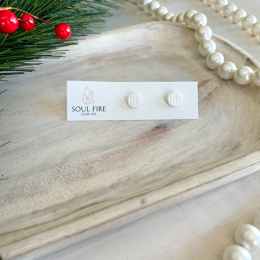 Knit Stud - Christmas Statement Earrings