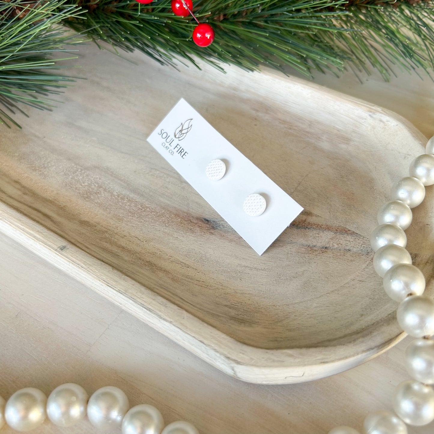 Knit Stud - Christmas Statement Earrings