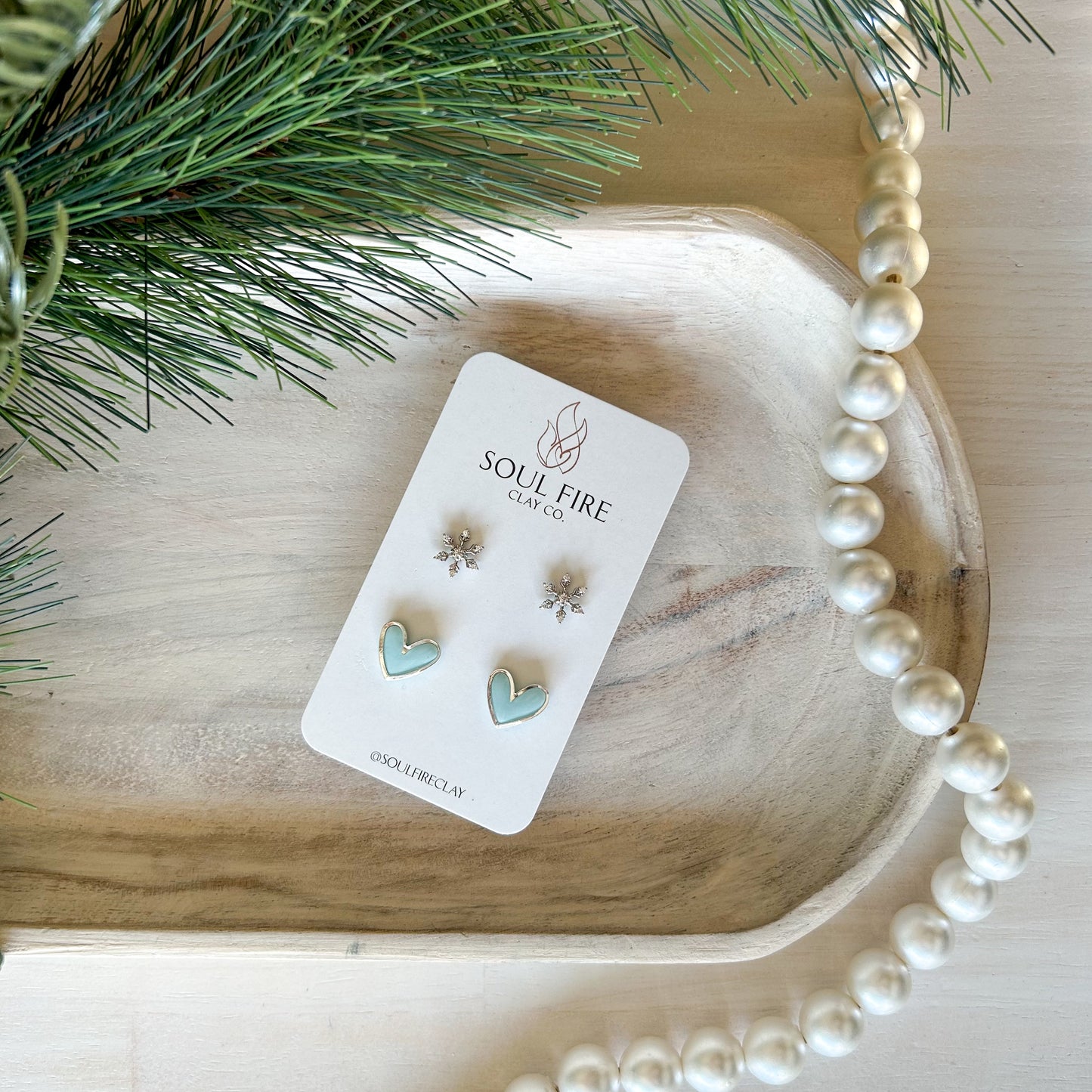 Frosty Stud Set - Christmas Statement Earrings