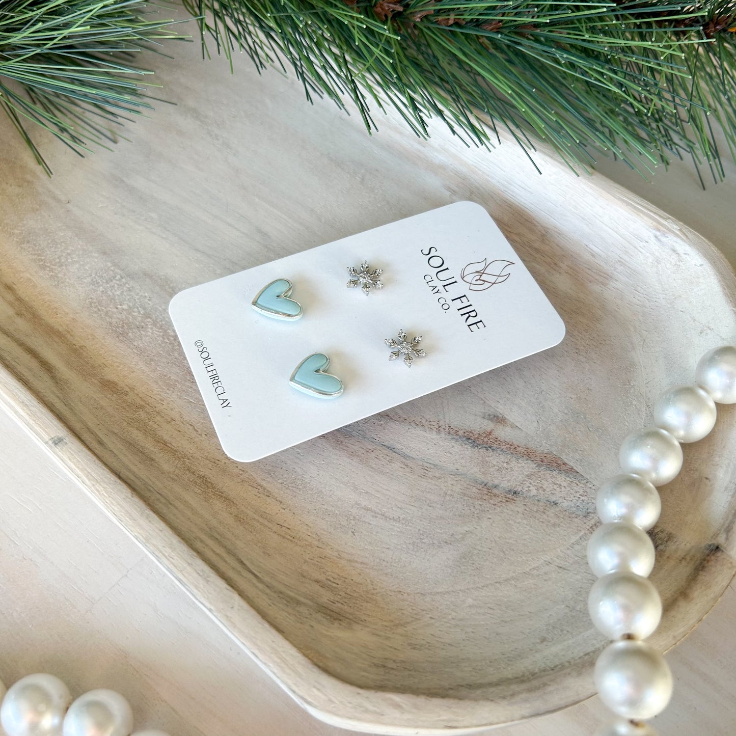 Frosty Stud Set - Christmas Statement Earrings