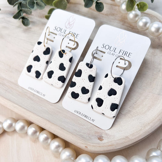 Heart Polka Dot Statement Earrings