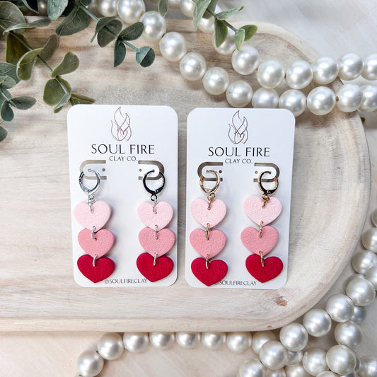 Ombre Hearts Statement Earrings
