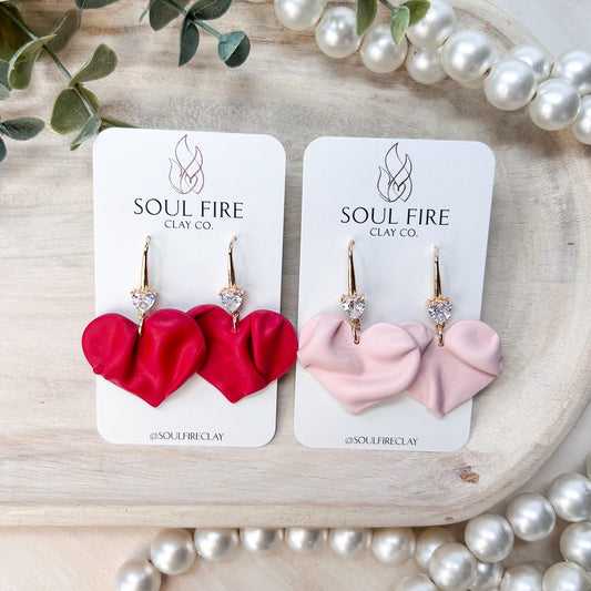 Draped Hearts Statement Earrings