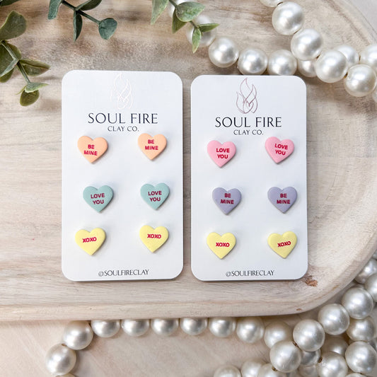 Conversation Hearts Stud Earrings