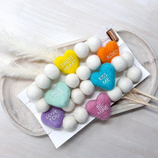 Conversation Hearts - Felt Garland