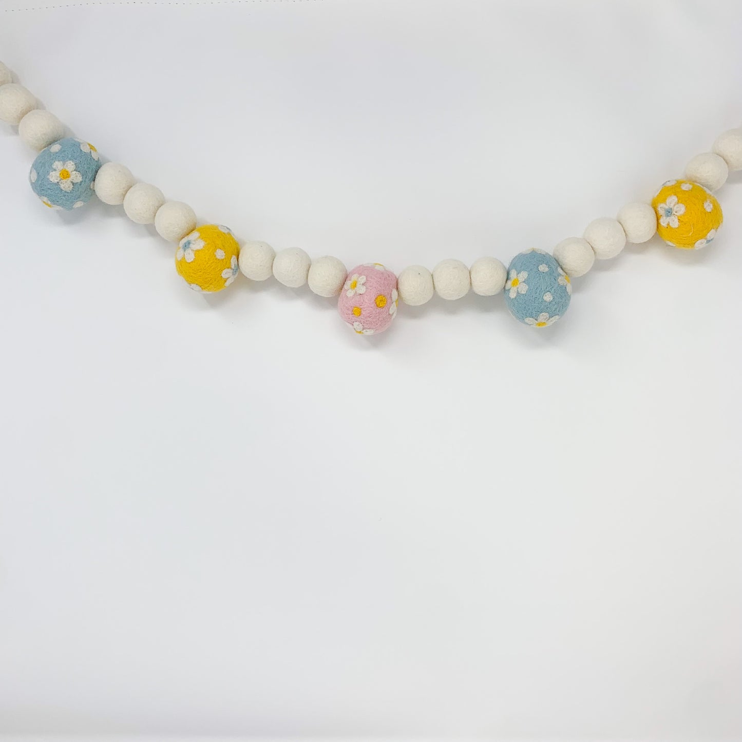 Floral Eggs Felt Garland