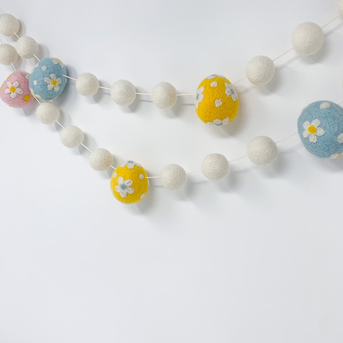 Floral Eggs Felt Garland
