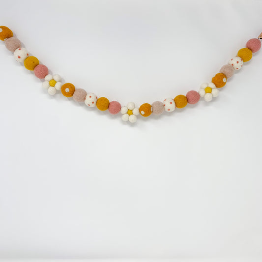 Boho Daisy Felt Garland