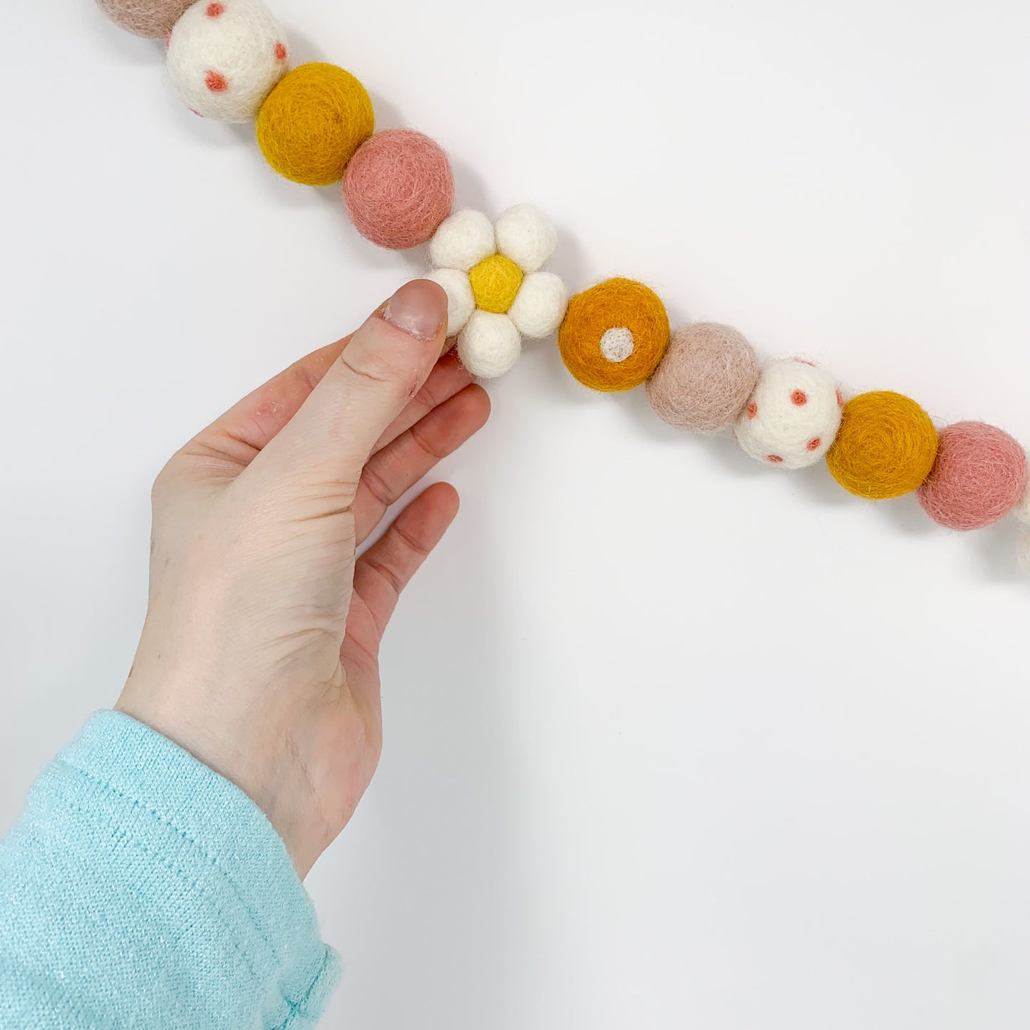 Boho Daisy Felt Garland