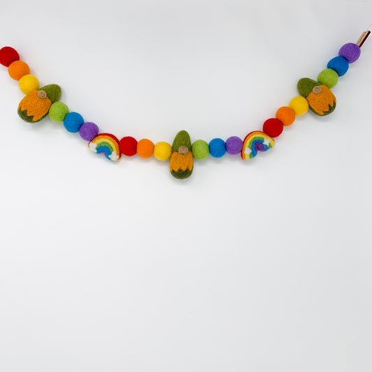 Rainbow Gnomes Felt Garland
