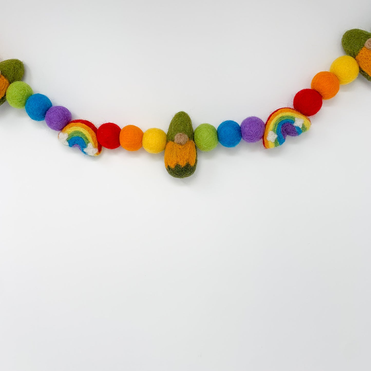 Rainbow Gnomes Felt Garland