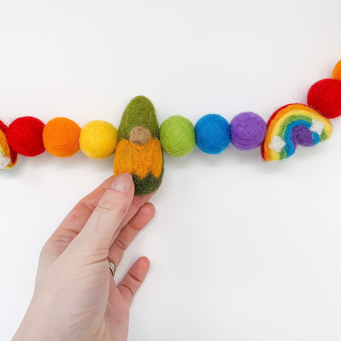 Rainbow Gnomes Felt Garland