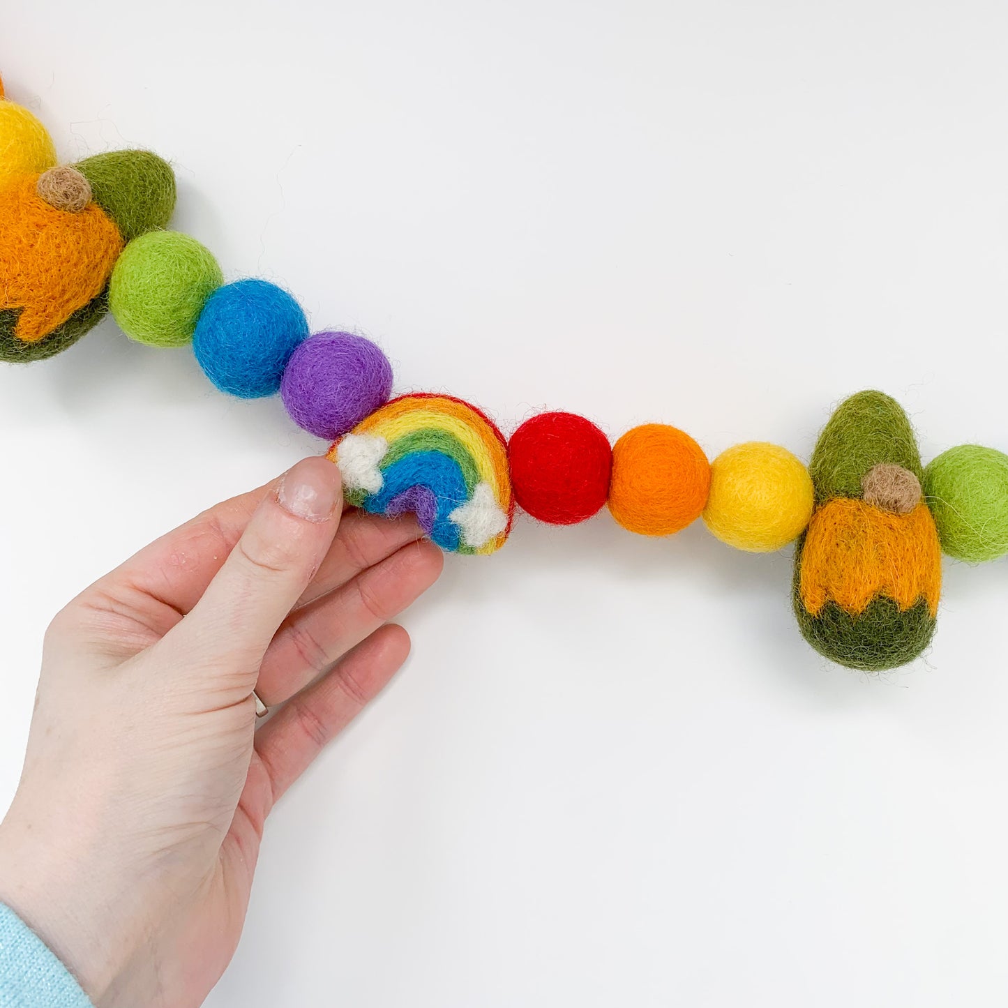 Rainbow Gnomes Felt Garland