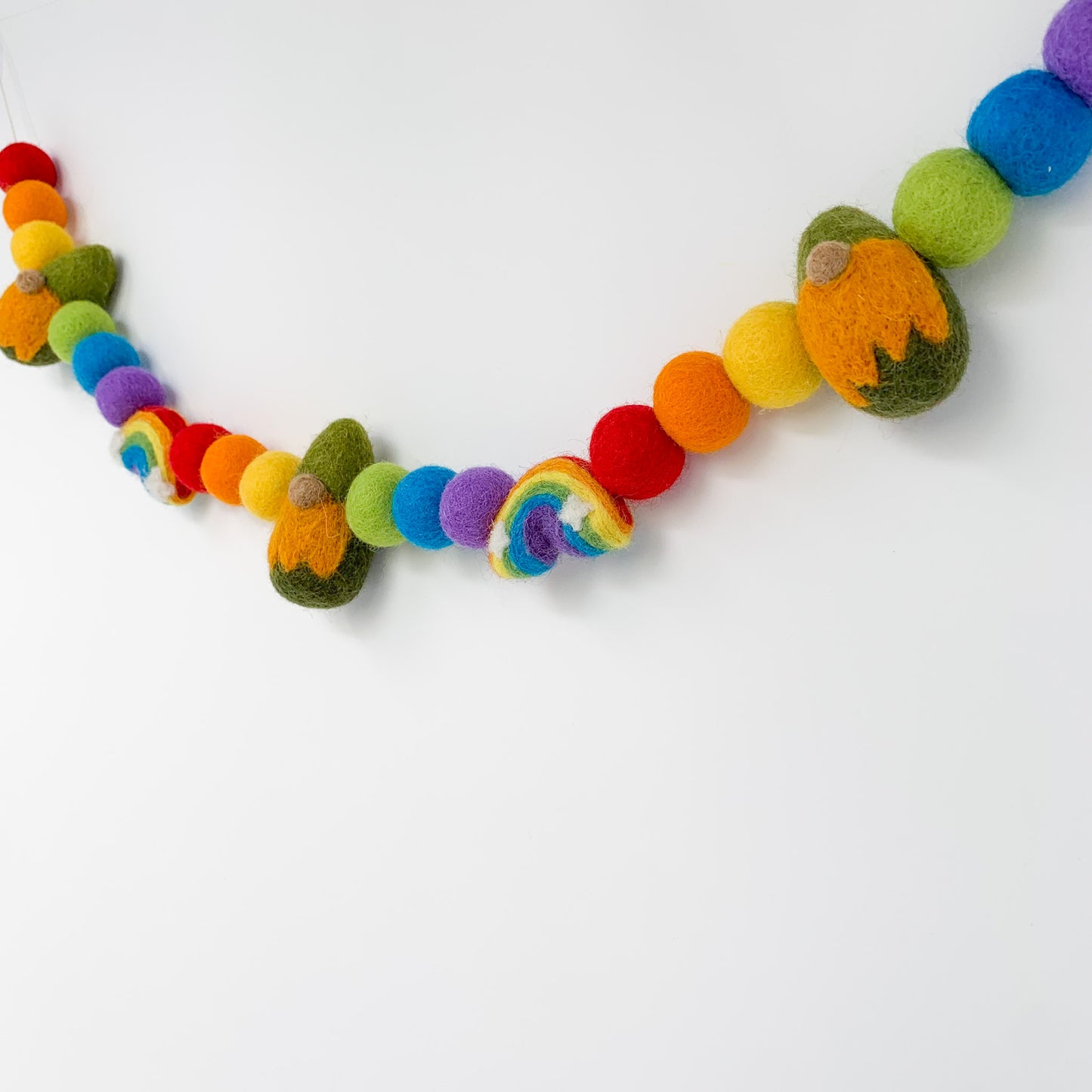Rainbow Gnomes Felt Garland