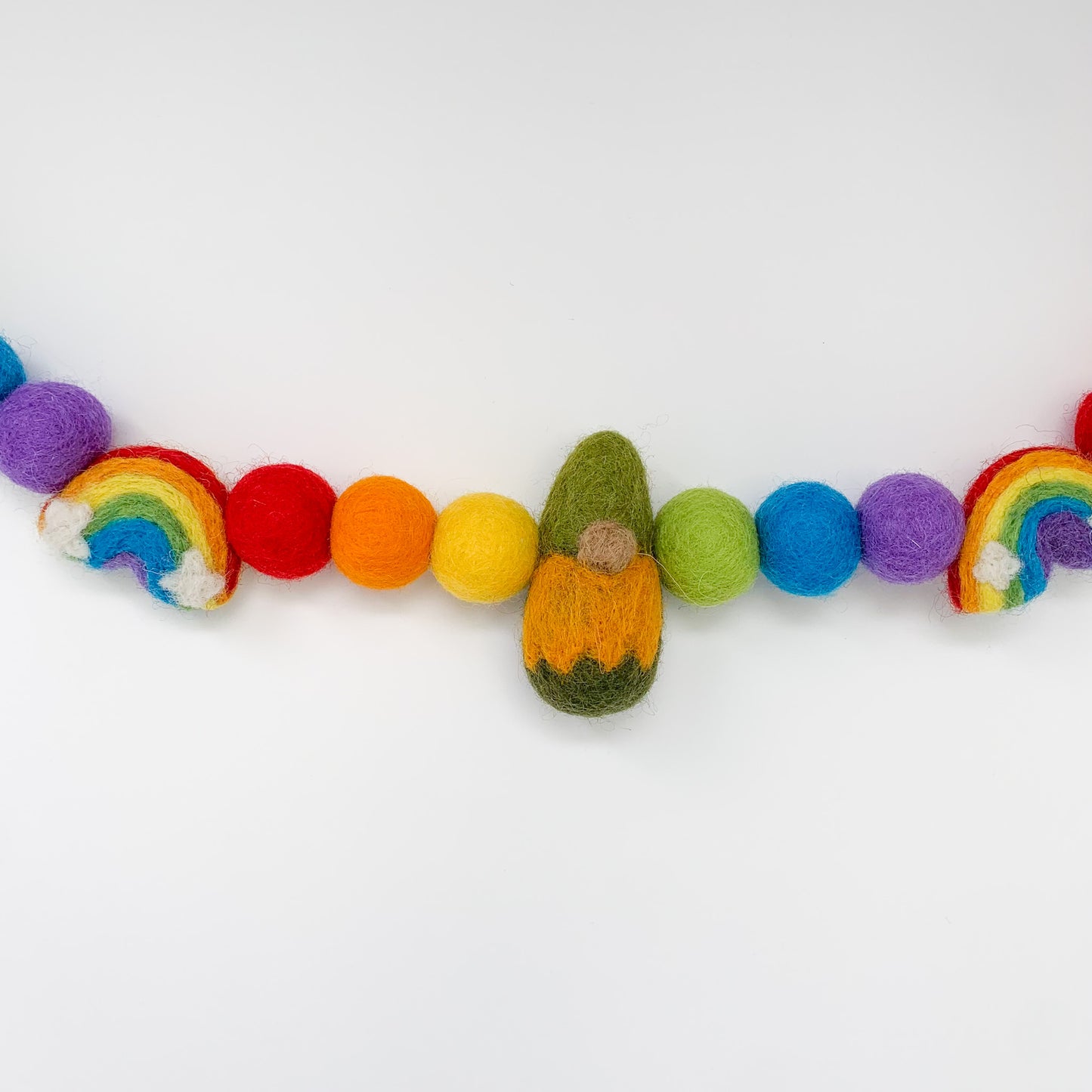 Rainbow Gnomes Felt Garland